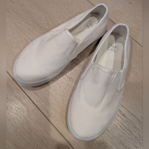 Janie and Jack White Canvas Slip-On Shoes